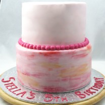 2 Tiers of 3 Layers Watercolour cake (D,V, 3L)